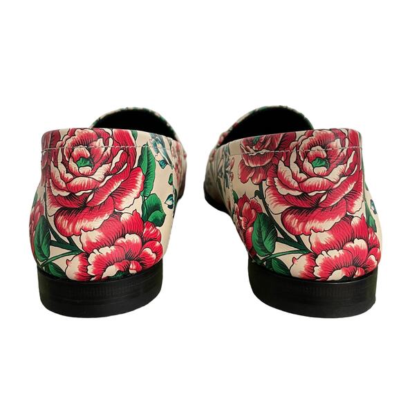 New GUCCI Horsebit Floral Printed Leather Loafers Shoes Women's EU 38 | US 8 - Picture 8 of 14